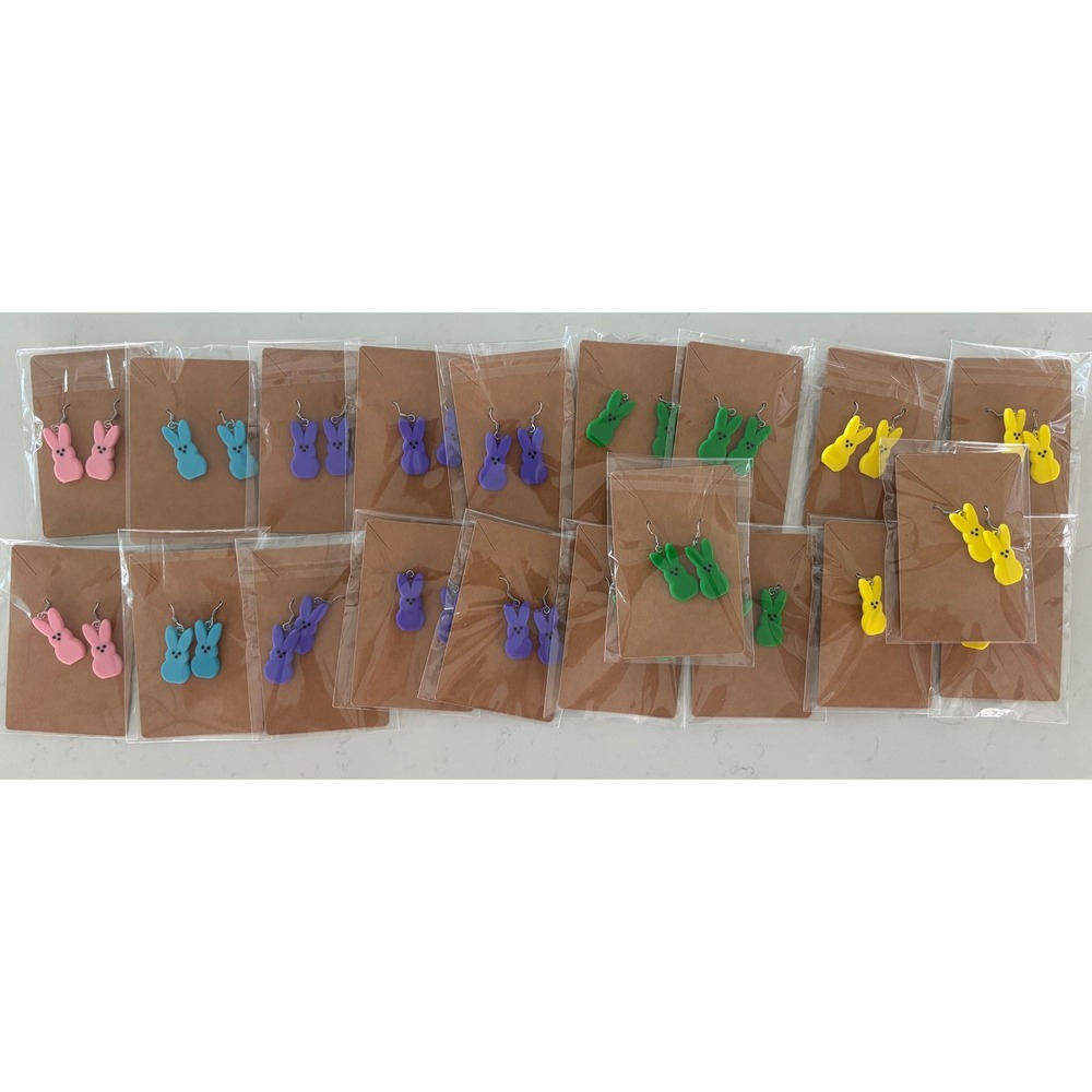 Unbranded Bunny Peep Earrings Womens OS Multicolor NEW Resin Easter Dangleā Drop
